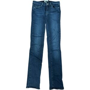 PAIGE Dark Blue Mid Rise Skinny Jeans